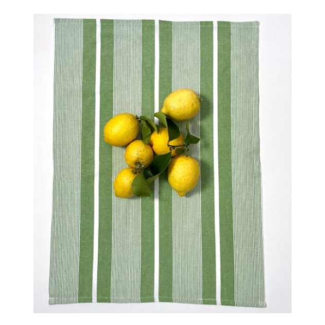 Apple Green Stripe Cotton Tea Towel 50 x 70 cm