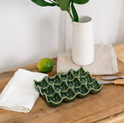 Ceramic Egg Tray | White or Green