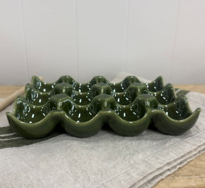 Ceramic Egg Tray | White or Green