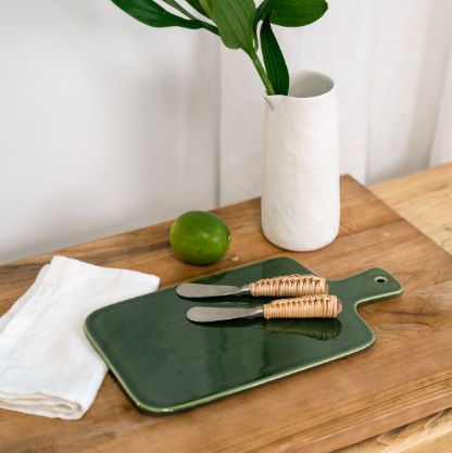 Ceramic Serving Board | White or Olive Green