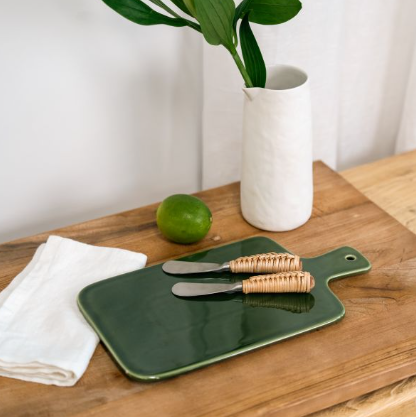 Ceramic Serving Board | White or Olive Green