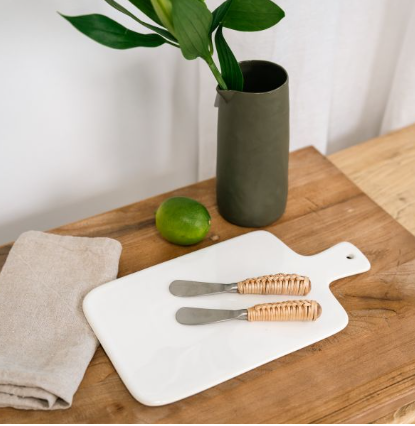 Ceramic Serving Board | White or Olive Green