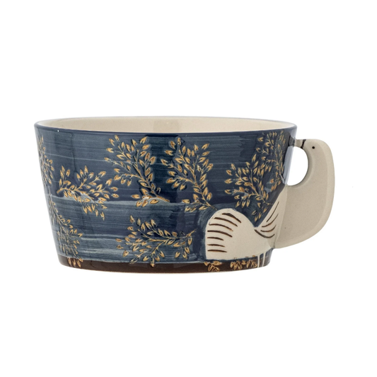 Bloomingville Hezha Bird Bowl | Hand-Painted Blue