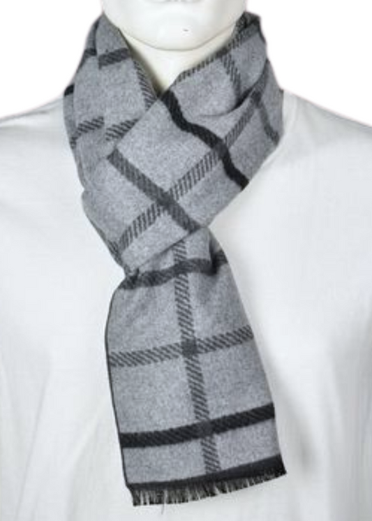 Scarf | Reversible | Plaid Check Grey