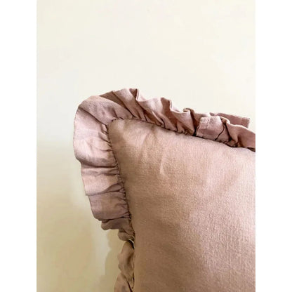 Lumbar Ruffle Cushion Cover | Linen | Lilac